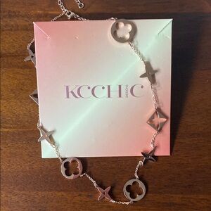 Rose Gold Necklace with Floral Accents